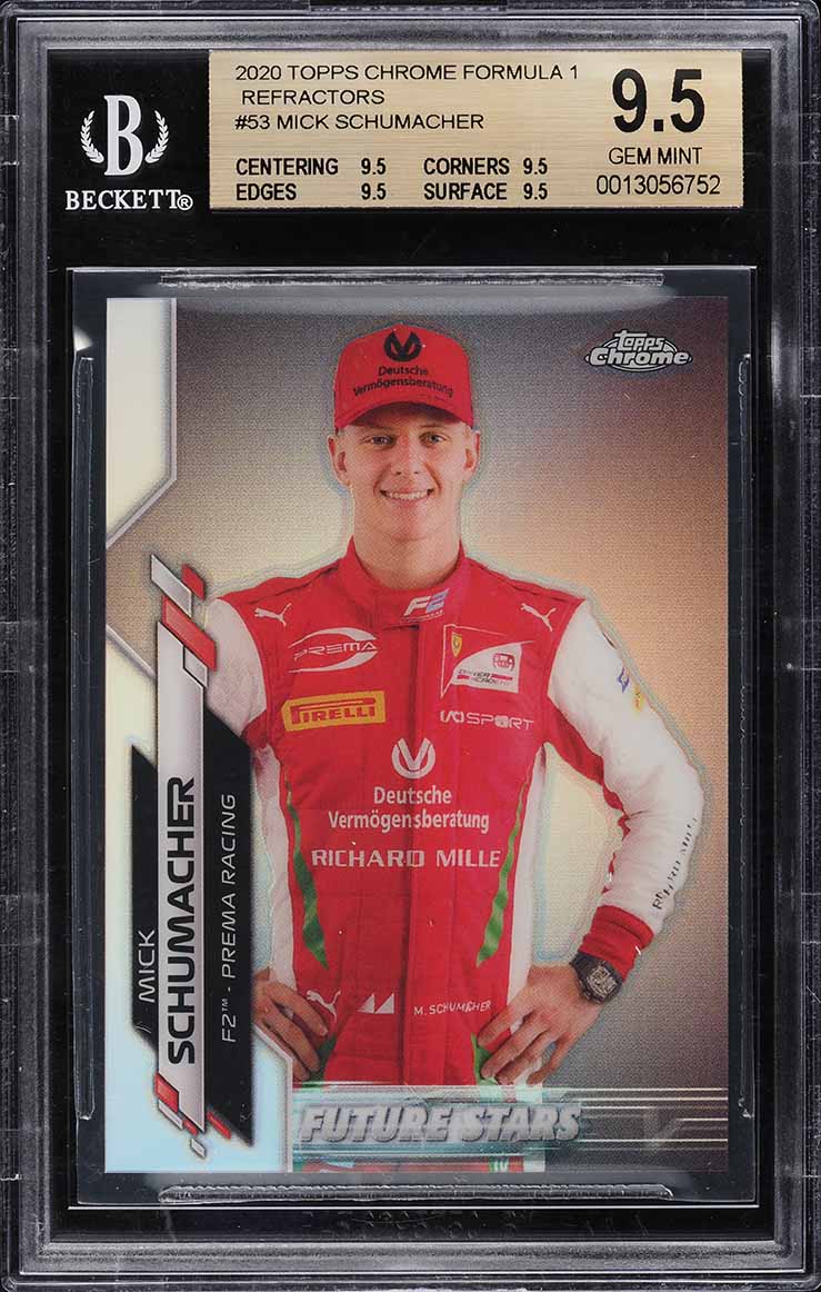 2020 Topps Chrome Formula 1 F1 Refractor Mick Schumacher ROOKIE #53 BGS 9.5 GEM