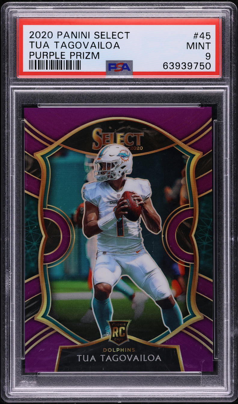 2020 Select Purple Prizm Tua Tagovailoa ROOKIE /75 #45 PSA 9 MINT