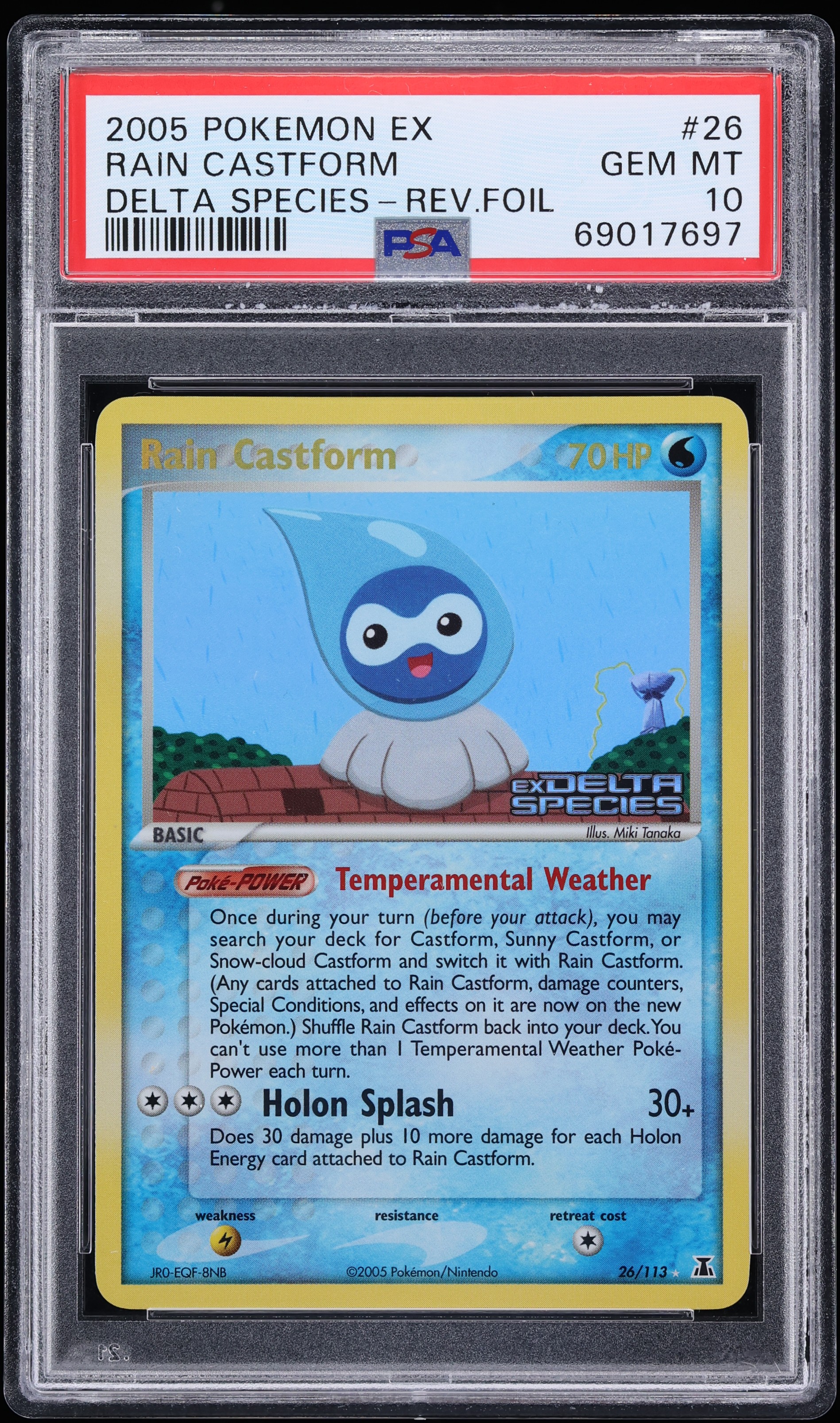 2005 Pokemon EX Delta Species Reverse Holo Rain Castform #26 PSA 10 GEM MINT