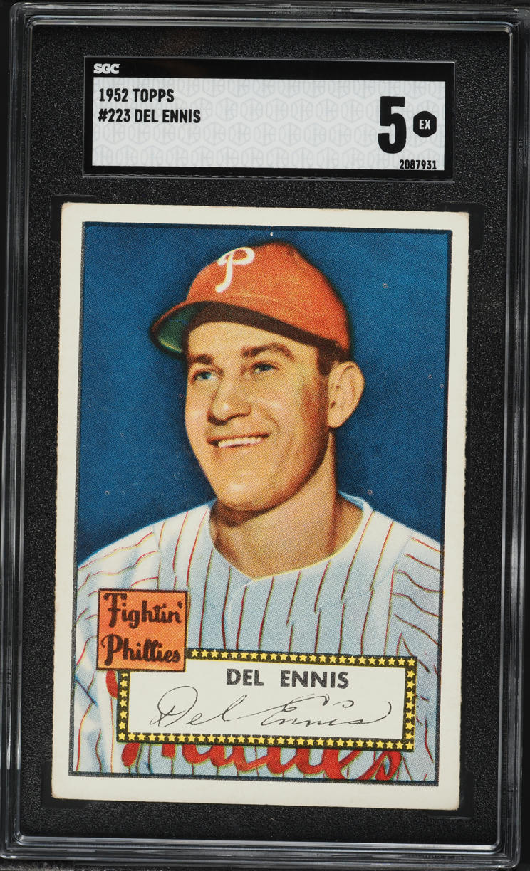 1952 Topps Del Ennis #223 SGC 5 EX