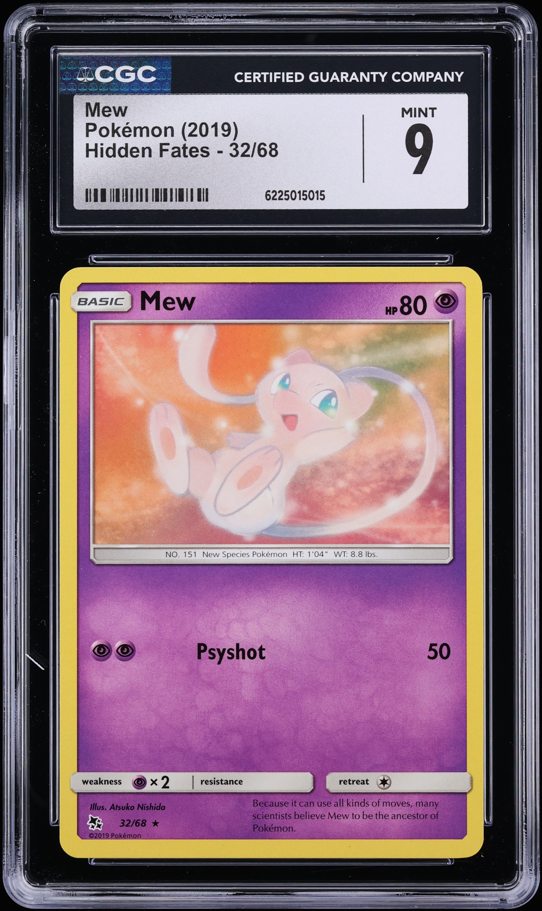 2019 Pokemon Sun & Moon Hidden Fates Mew #32 CGC 9 MINT