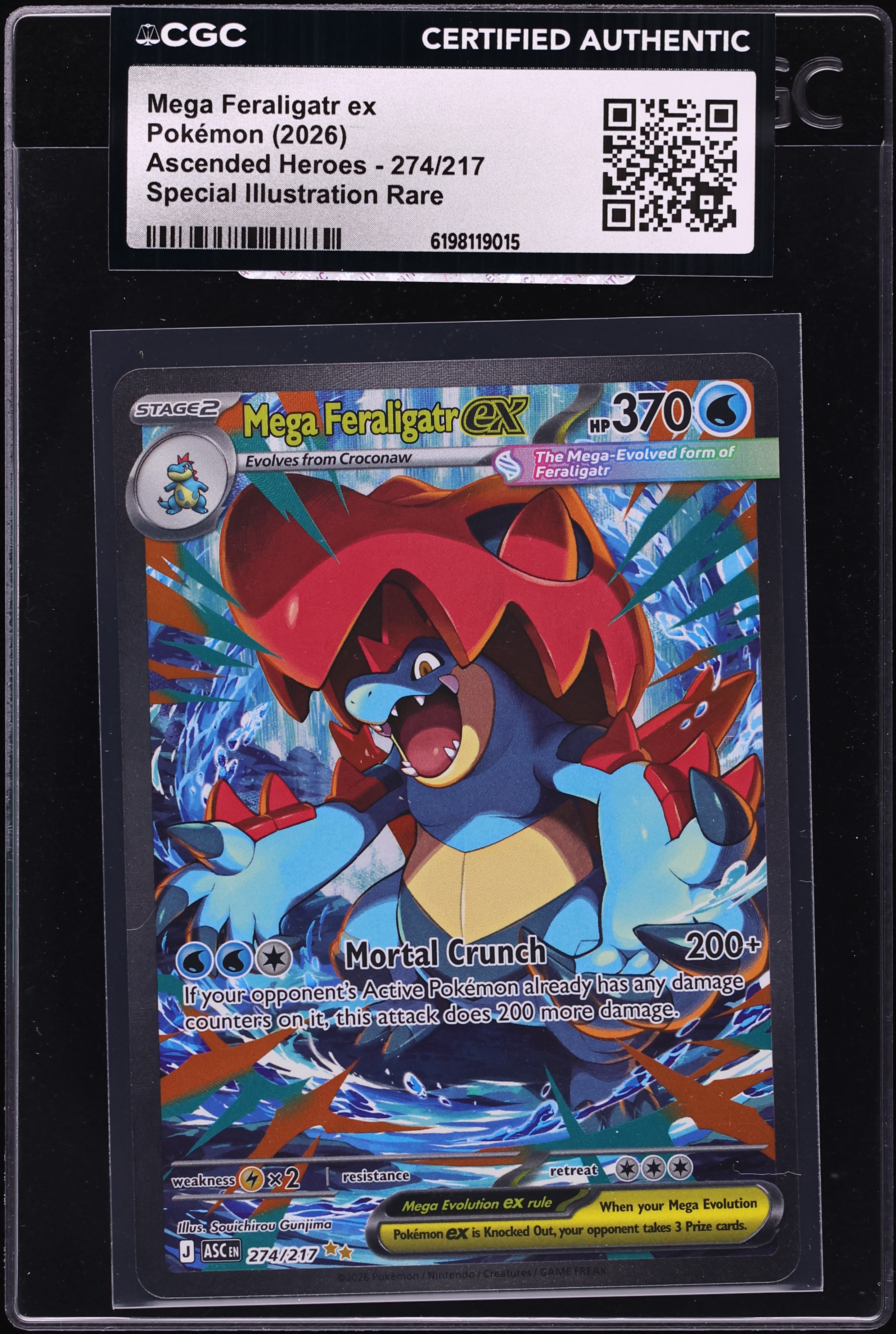 2026 Pokemon Mega Evolution Ascended Heroes SIR Mega Feraligatr Ex #274 CGC AUTH