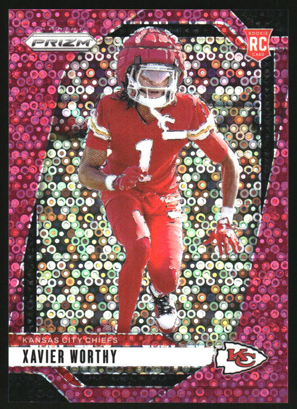 2024 Panini Prizm No Huddle Pink Prizm #399 Xavier Worthy RC /25