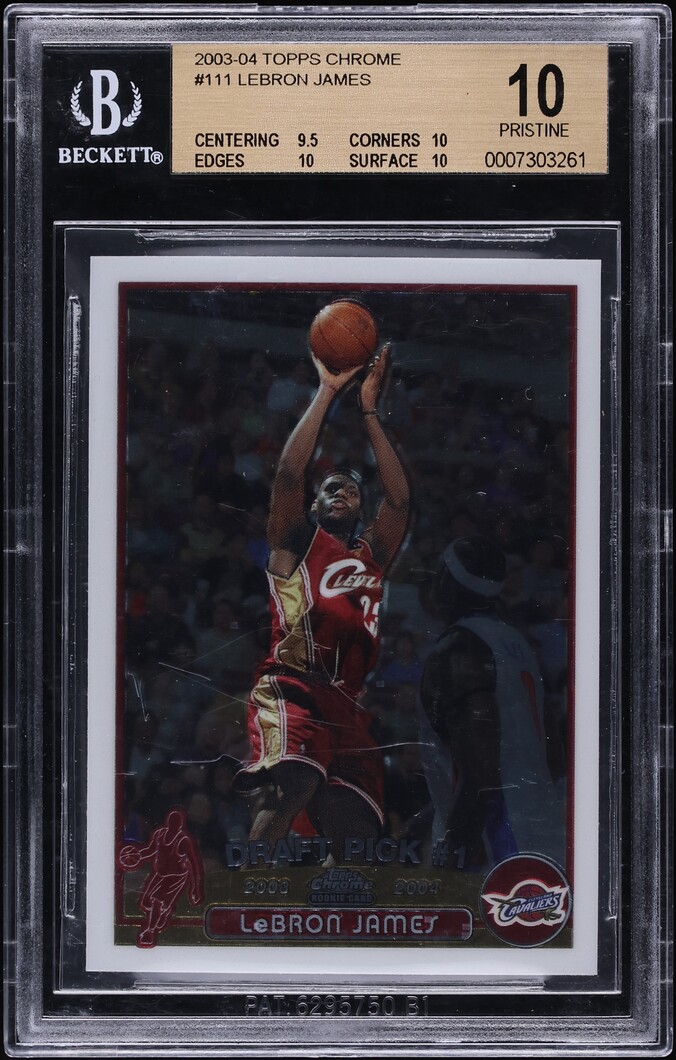 2003 Topps Chrome LeBron James ROOKIE #111 BGS 10 PRISTINE