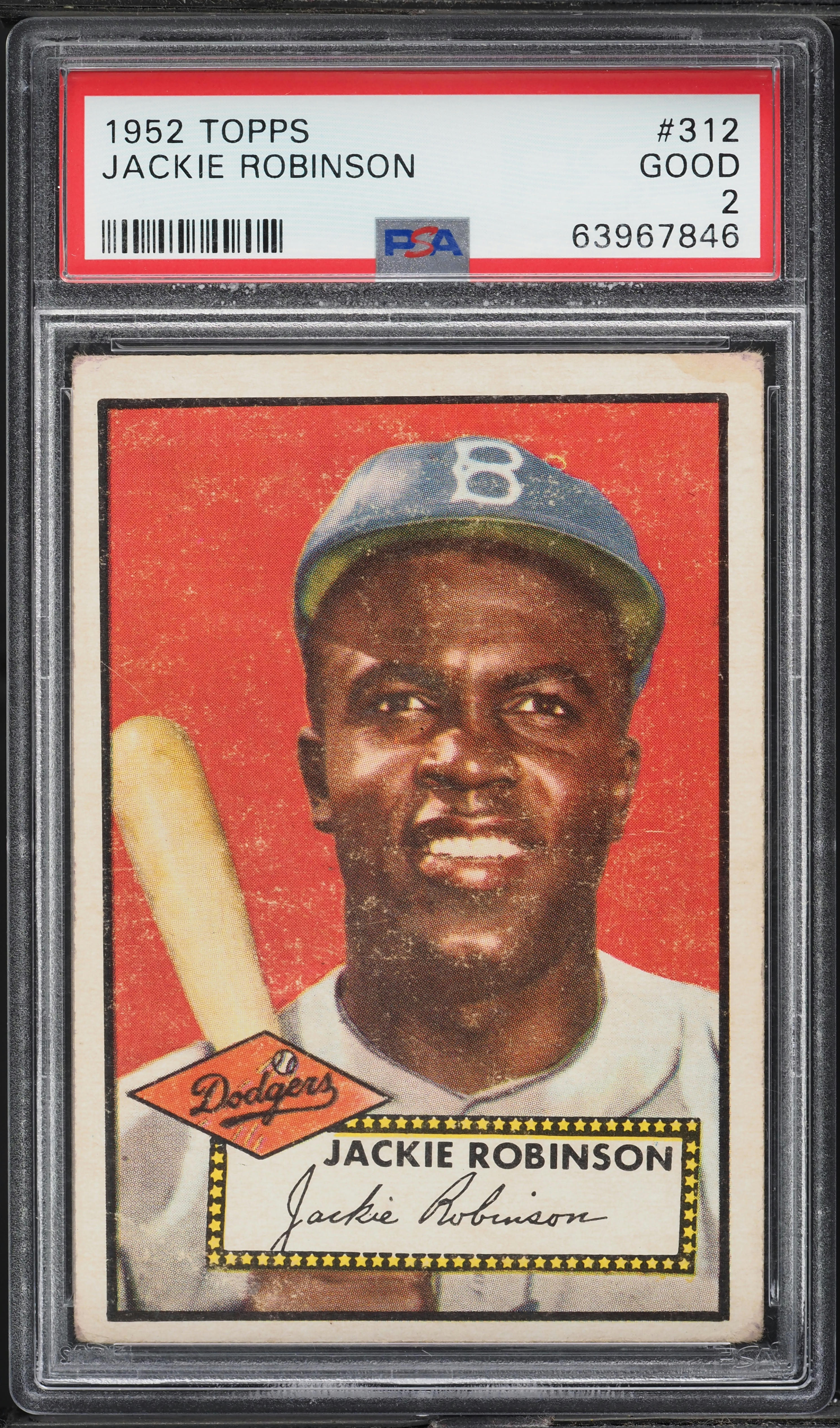 1952 Topps Jackie Robinson #312 PSA 2 GD