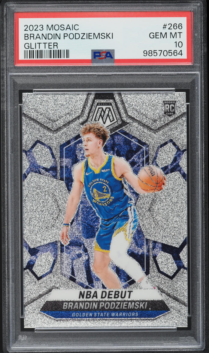 2023 Panini Mosaic Glitter Brandin Podziemski ROOKIE #266 PSA 10 GEM MINT