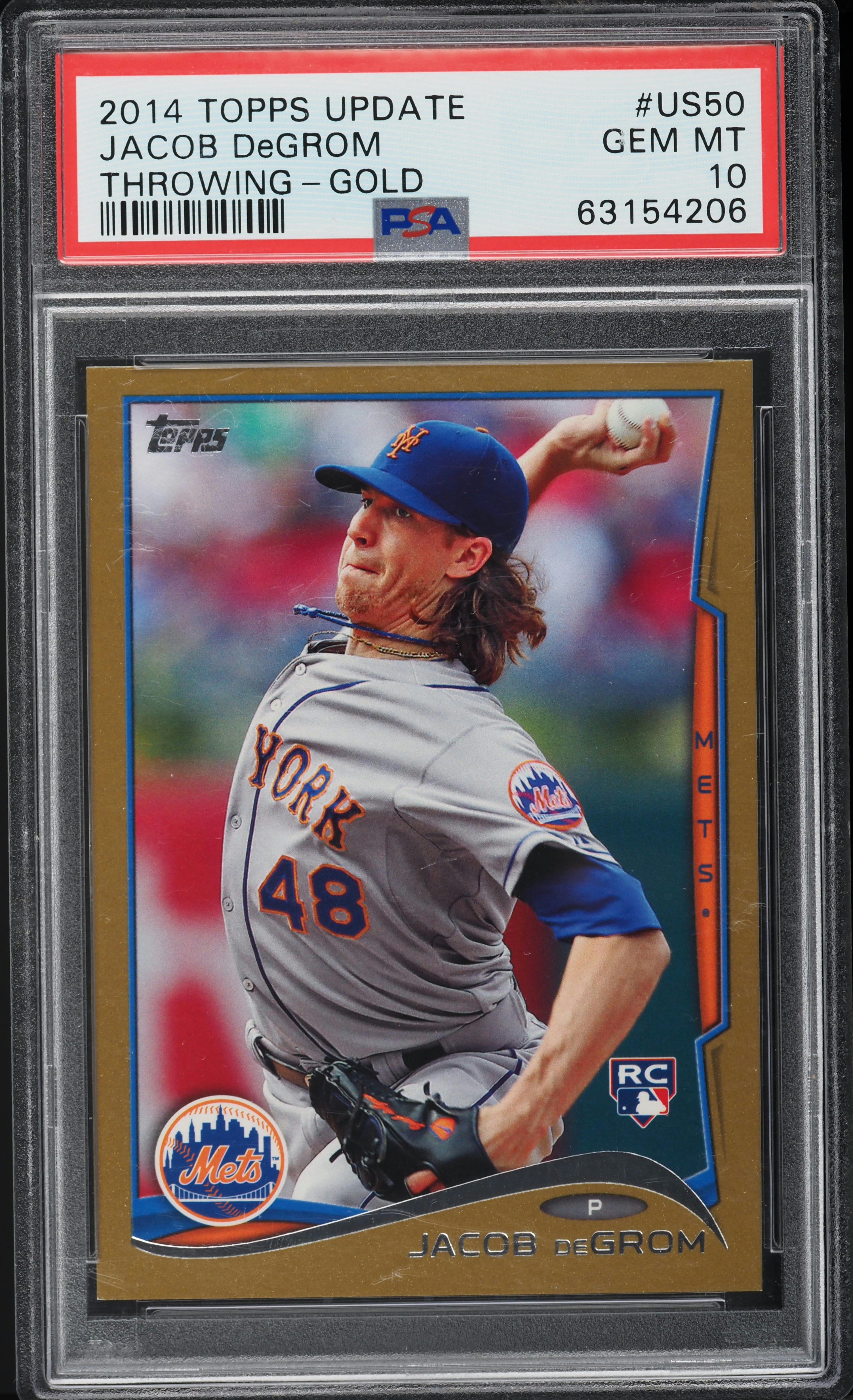 2014 Topps Update Gold Jacob DeGrom ROOKIE /2014 #US-50 PSA 10 GEM MINT