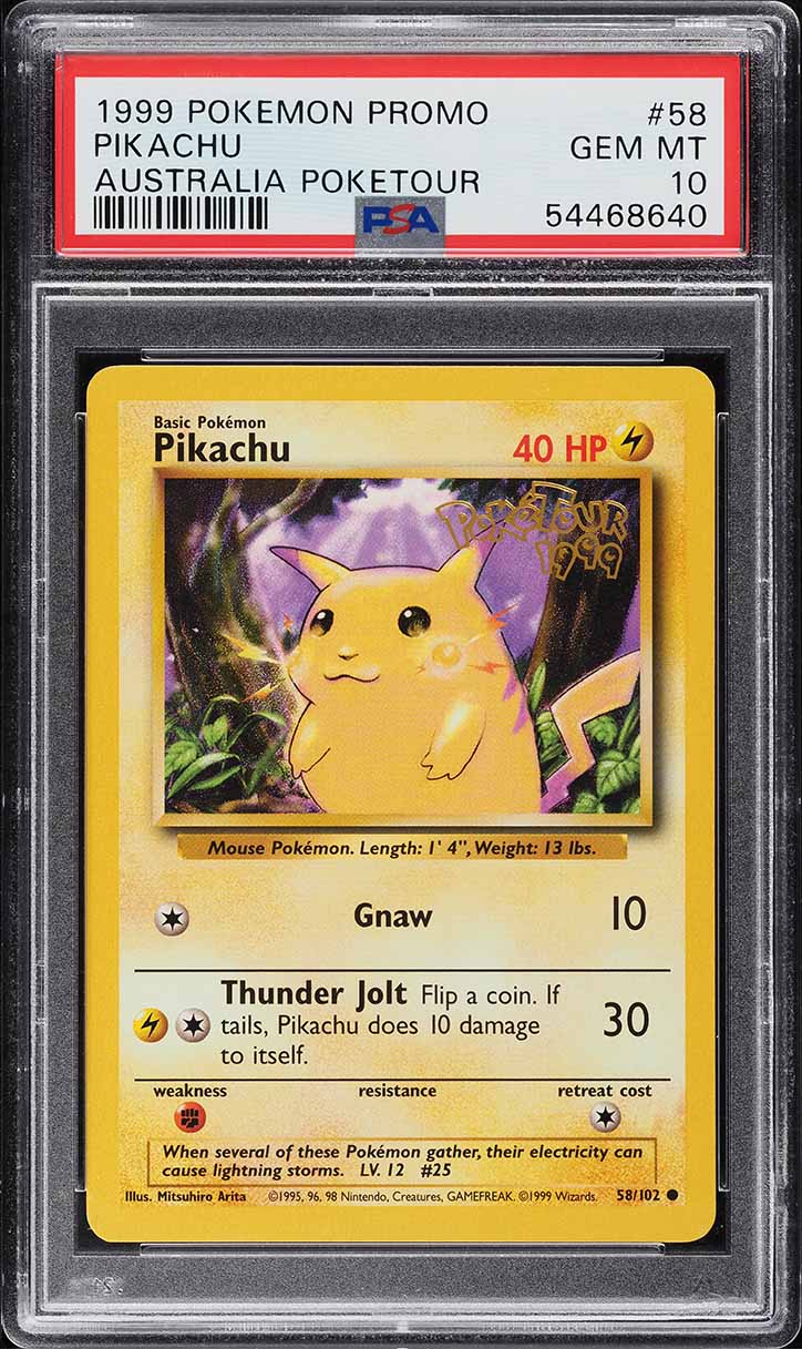 1999 Pokemon Base Set Australia PokeTour Pikachu #58 PSA 10 GEM MINT