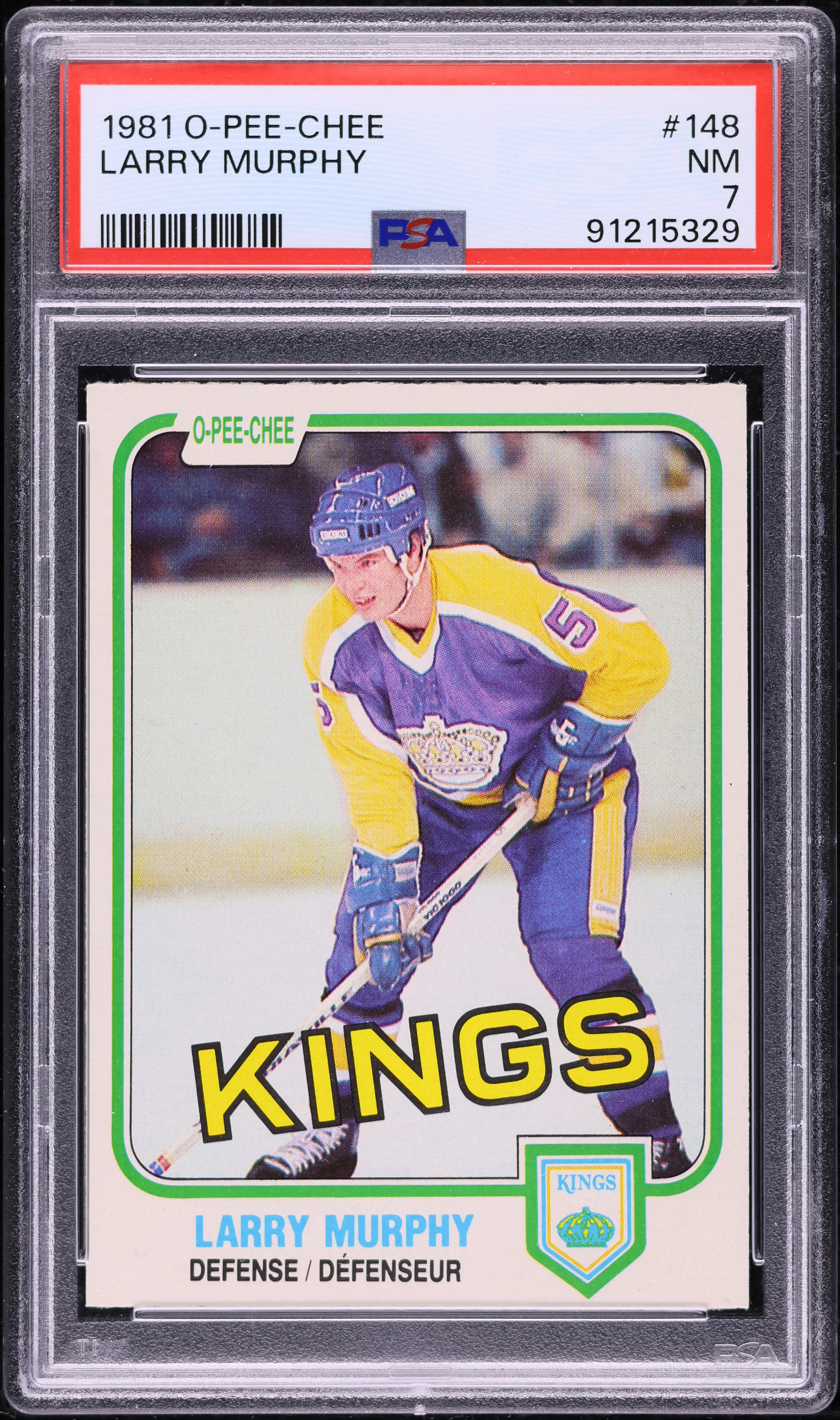 1981 O-Pee-Chee Hockey Larry Murphy ROOKIE #148 PSA 7 NRMT