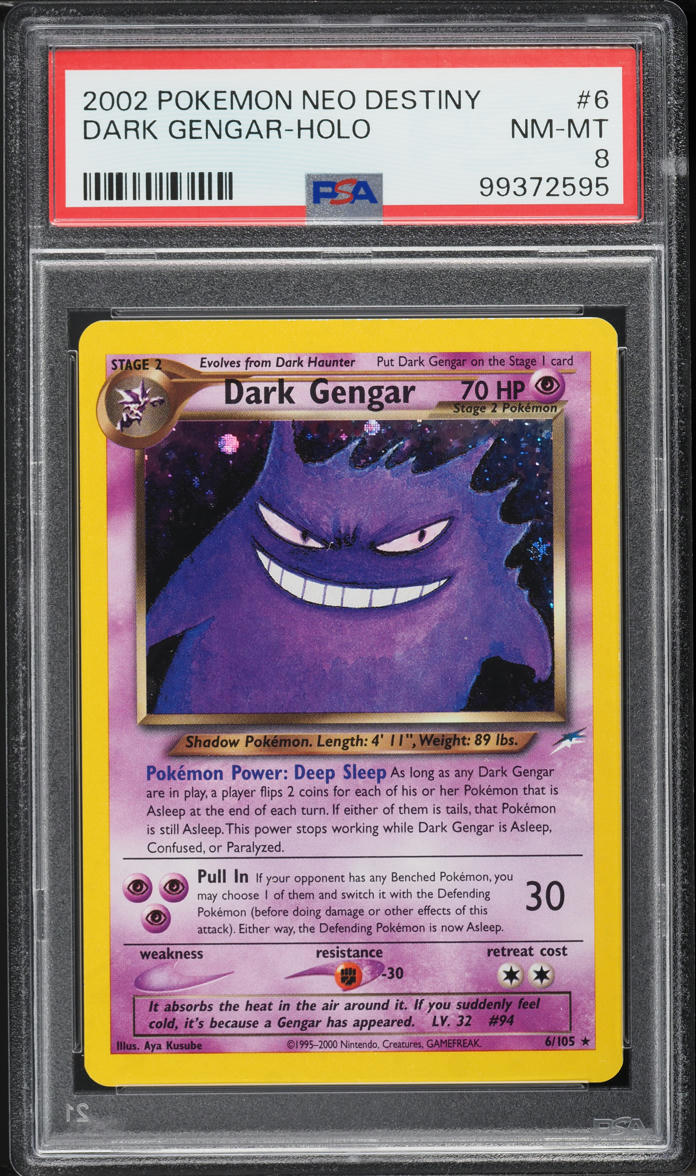 2002 Pokemon Neo Destiny Holo Dark Gengar #6 PSA 8 NM-MT