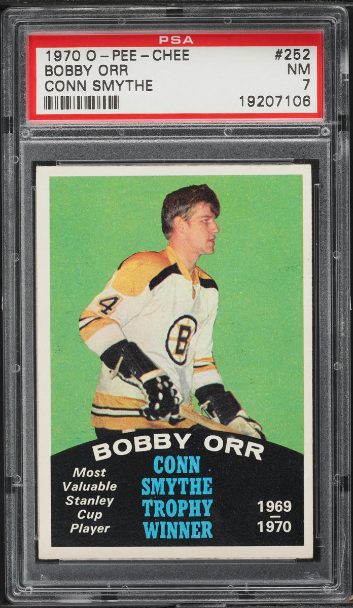 1970 O-Pee-Chee Hockey Bobby Orr CONN SMYTHE #252 PSA 7 NRMT