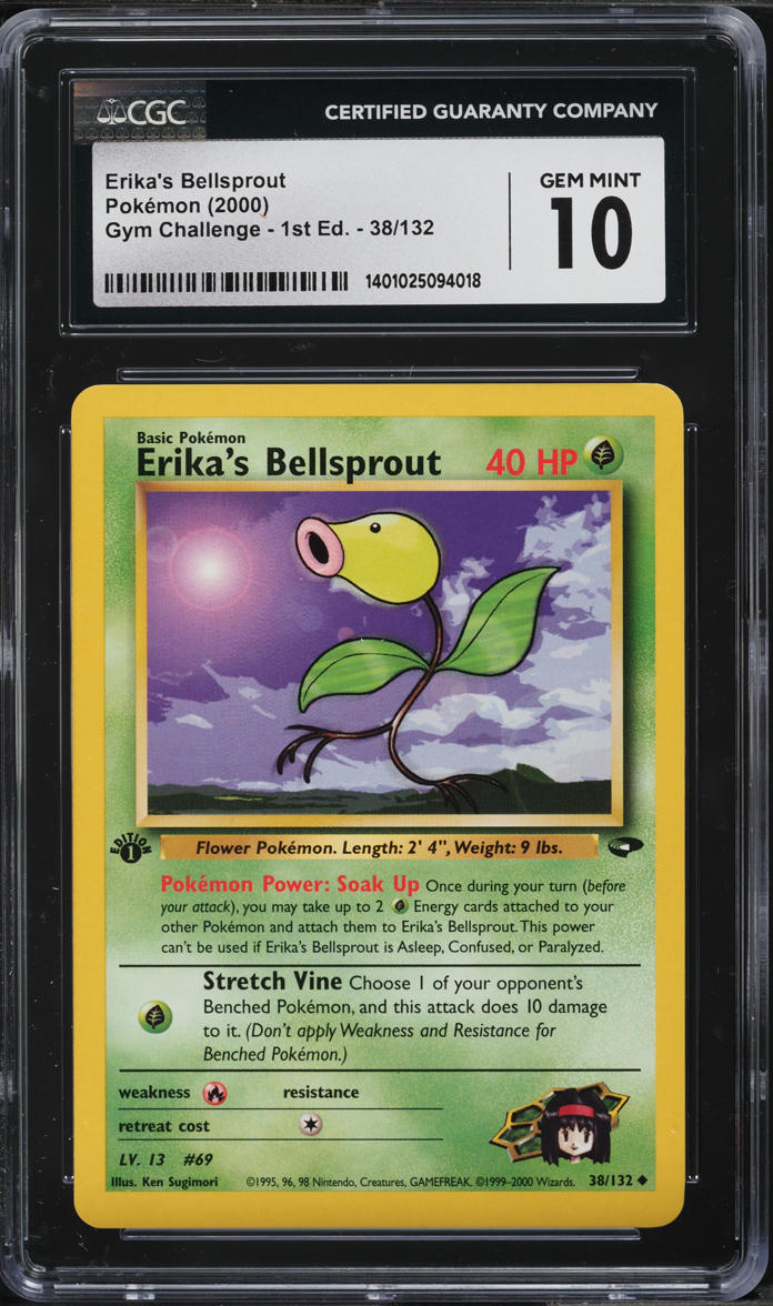 2000 Pokemon Gym Challenge 1st Edition Erika's Bellsprout #38 CGC 10 GEM MINT