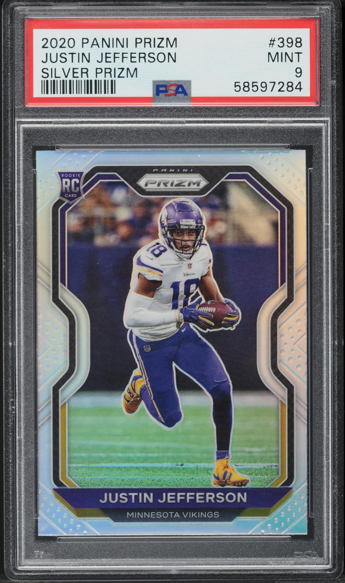 2020 Panini Prizm Silver Justin Jefferson ROOKIE #398 PSA 9 MINT