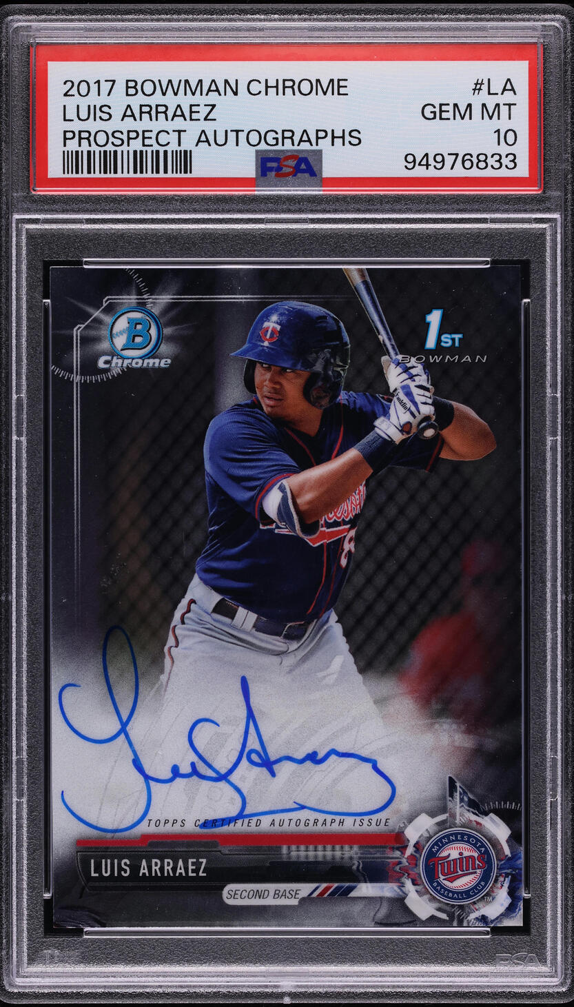 2017 Bowman Chrome Prospect Luis Arraez ROOKIE AUTO #CPA-LA PSA 10 GEM MINT