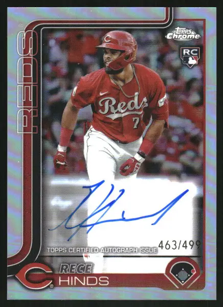 2025 Topps Chrome Rookie Autographs Refractor #RA-RH Rece Hinds RC Auto /499