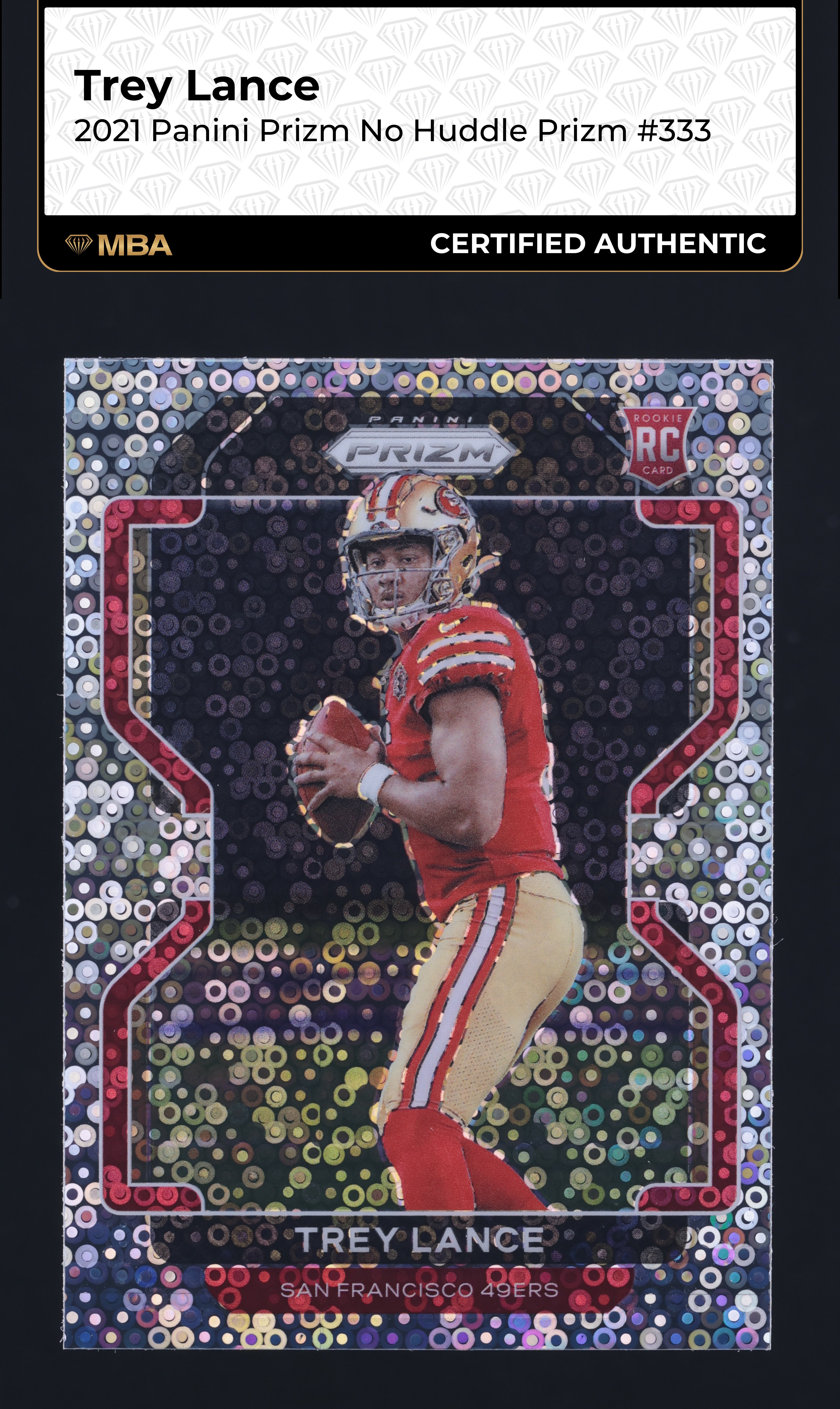 2021 Panini Prizm No Huddle Trey Lance ROOKIE #333 MBA AUTH