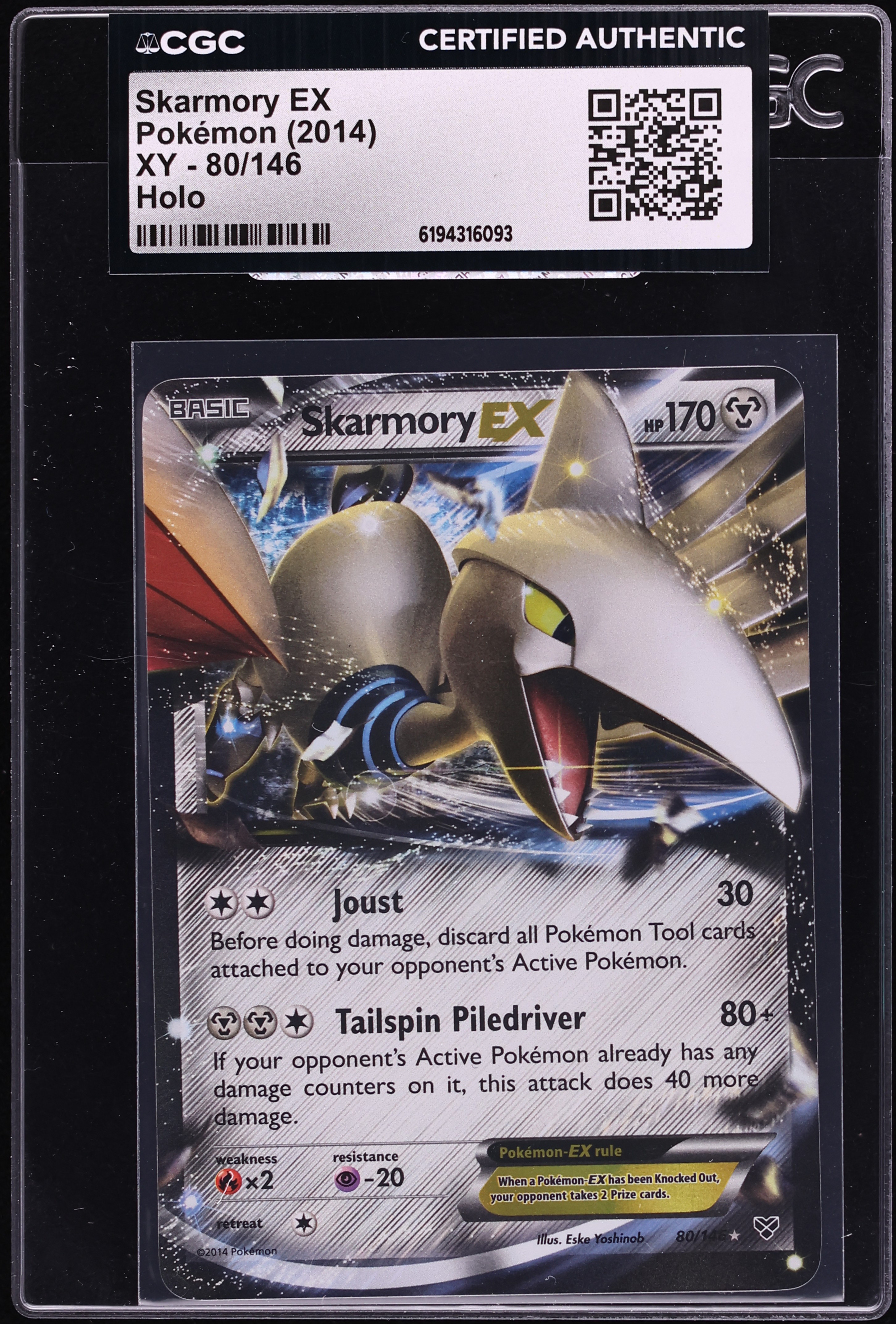 2014 Pokemon XY Holo Skarmory EX #80 CGC AUTH