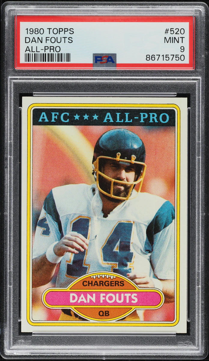 1980 Topps Football Dan Fouts ALL-PRO #520 PSA 9 MINT