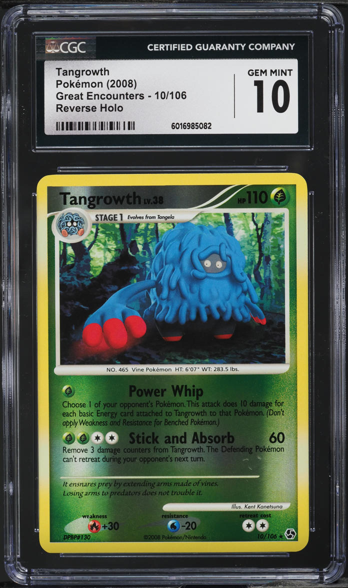 2008 Pokemon Diamond & Pearl Great Encounters Reverse Holo Tangrowth #10 CGC 10