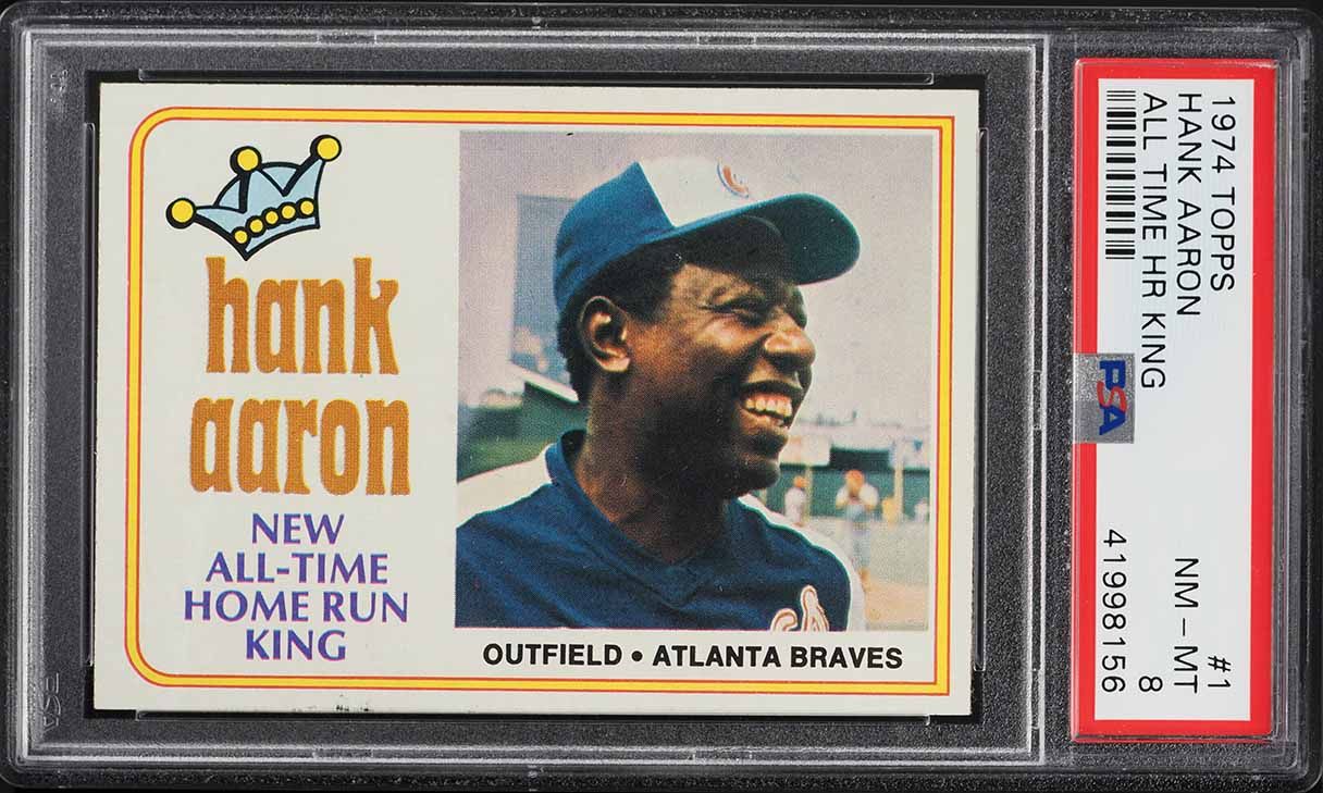 1974 Topps Hank Aaron ALL TIME HR KING #1 PSA 8 NM-MT
