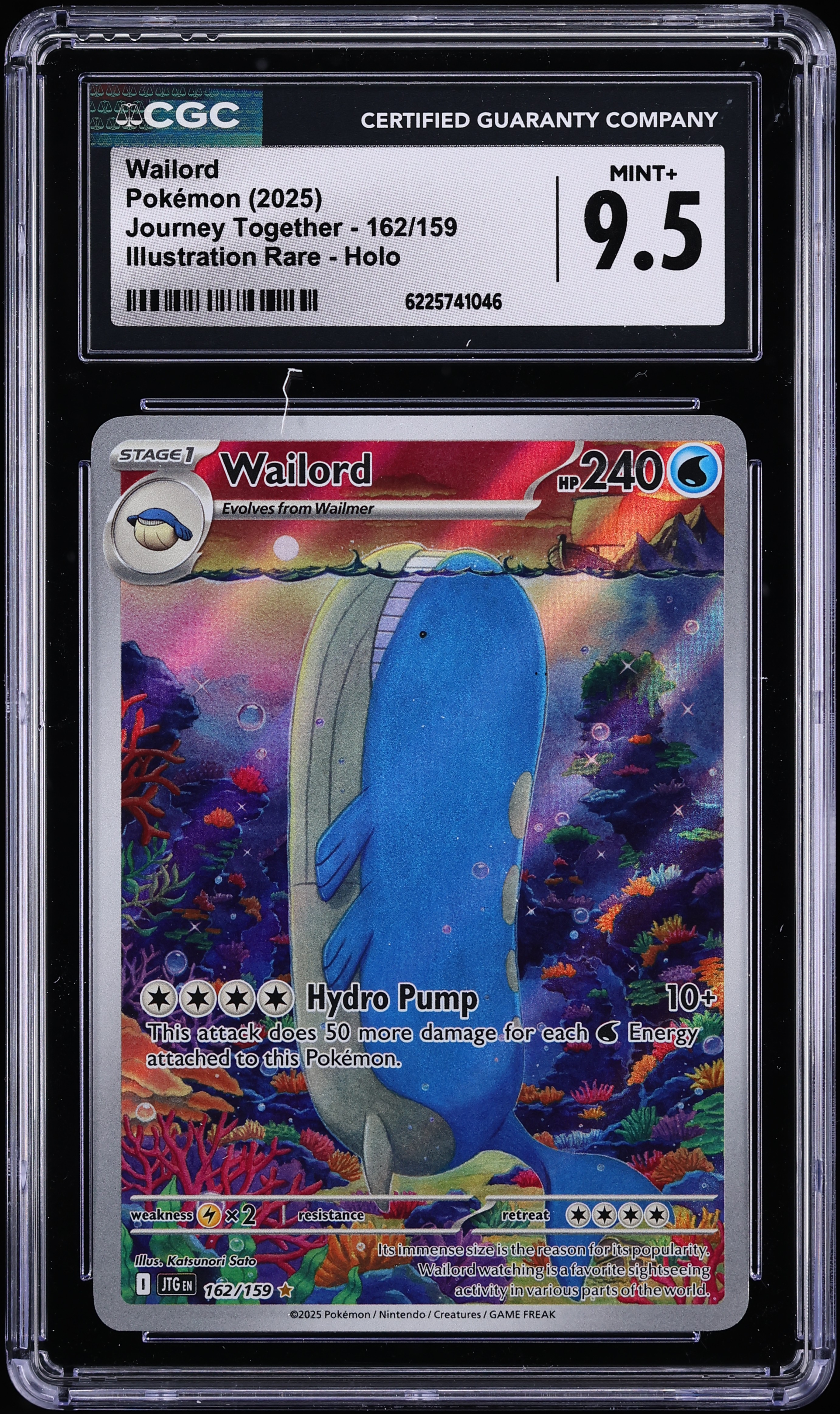 2025 Pokemon Scarlet & Violet Journey Together IR Wailord #162 CGC 9.5 MINT+