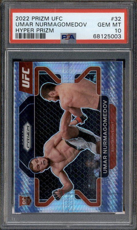 2022 Panini Prizm UFC Hyper #32 Umar Nurmagomedov RC Rookie PSA 10