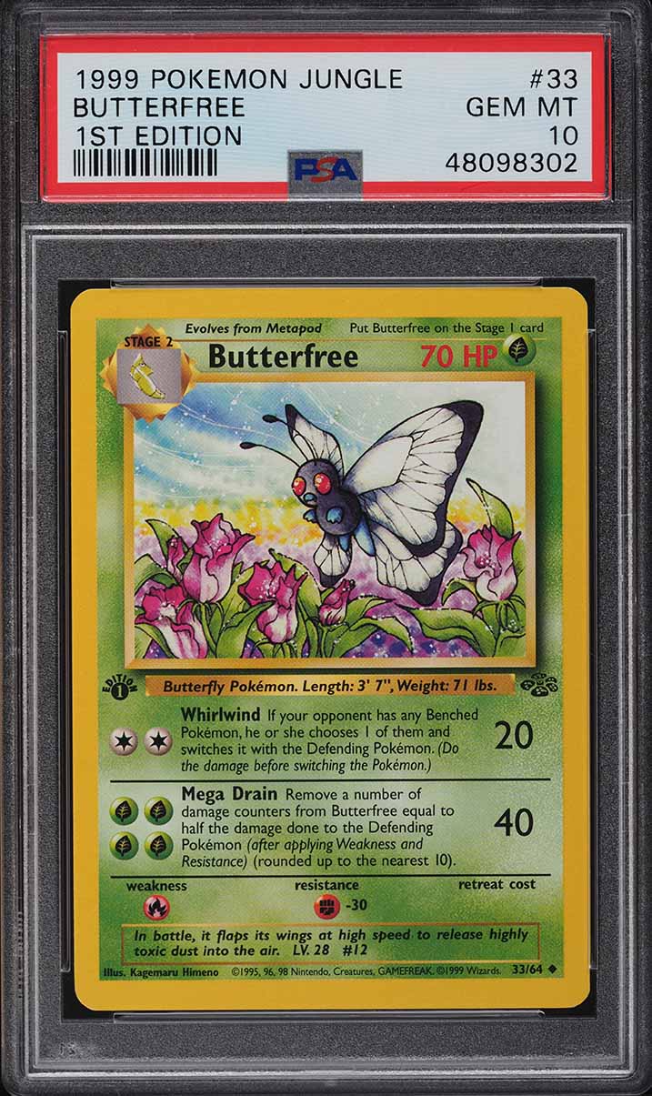 1999 Pokemon Jungle 1st Edition Butterfree #33 PSA 10 GEM MINT