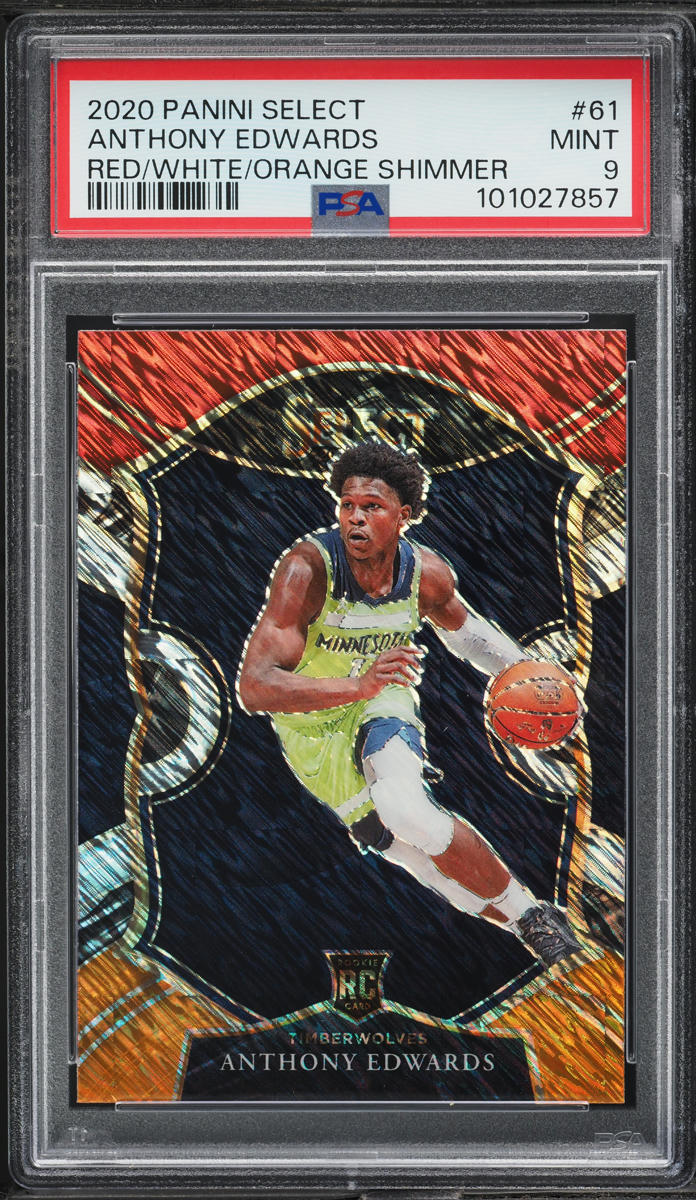 2020 Select Concourse Red White Orange Shimmer Anthony Edwards ROOKIE #61 PSA 9