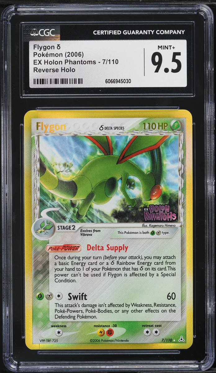 2006 Pokemon EX Holon Phantoms Reverse Holo Flygon #7 CGC 9.5 MINT+