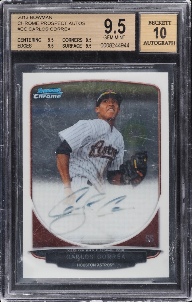 2013 Bowman Chrome Prospect Carlos Correa ROOKIE AUTO #CC BGS 9.5 GEM MINT