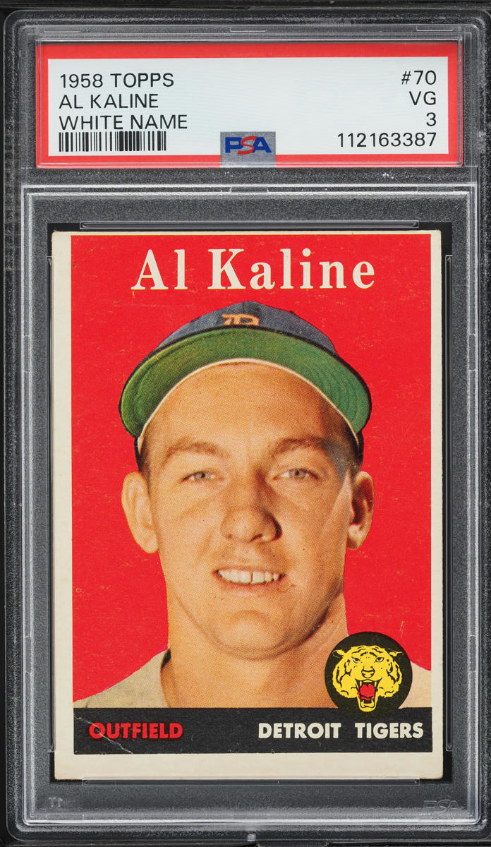 1958 Topps Al Kaline WHITE NAME #70 PSA 3 VG