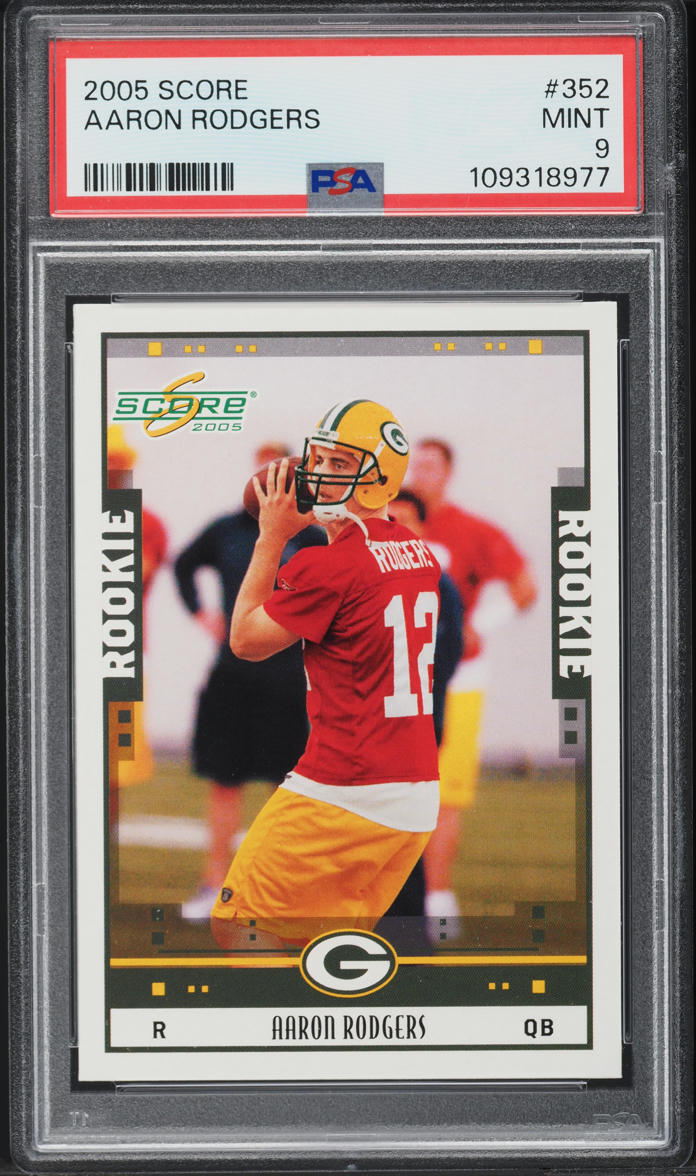 2005 Score Football Aaron Rodgers ROOKIE #352 PSA 9 MINT