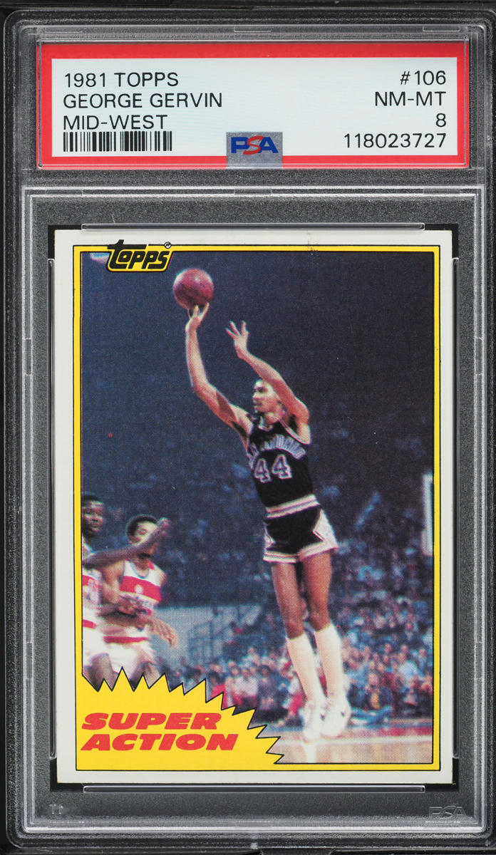 1981 Topps Basketball George Gervin MID-WEST #106 PSA 8 NM-MT