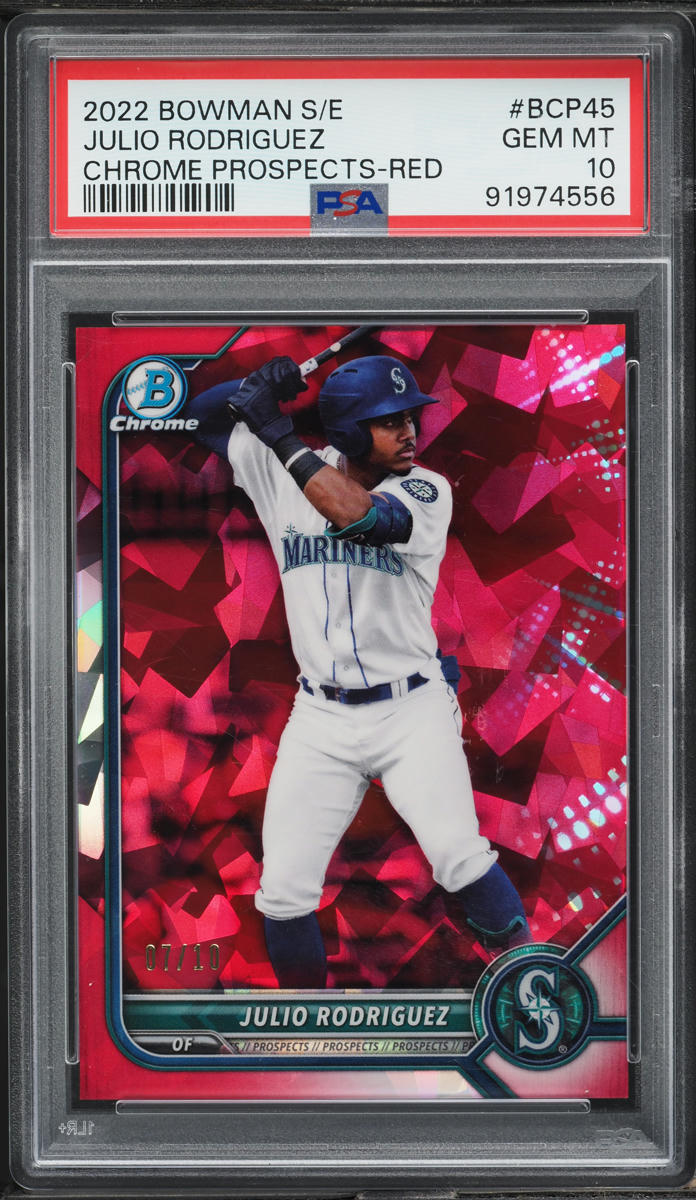 2022 Bowman Chrome Sapphire Ed Red Julio Rodriguez PROSPECT /10 #BCP45 PSA 10