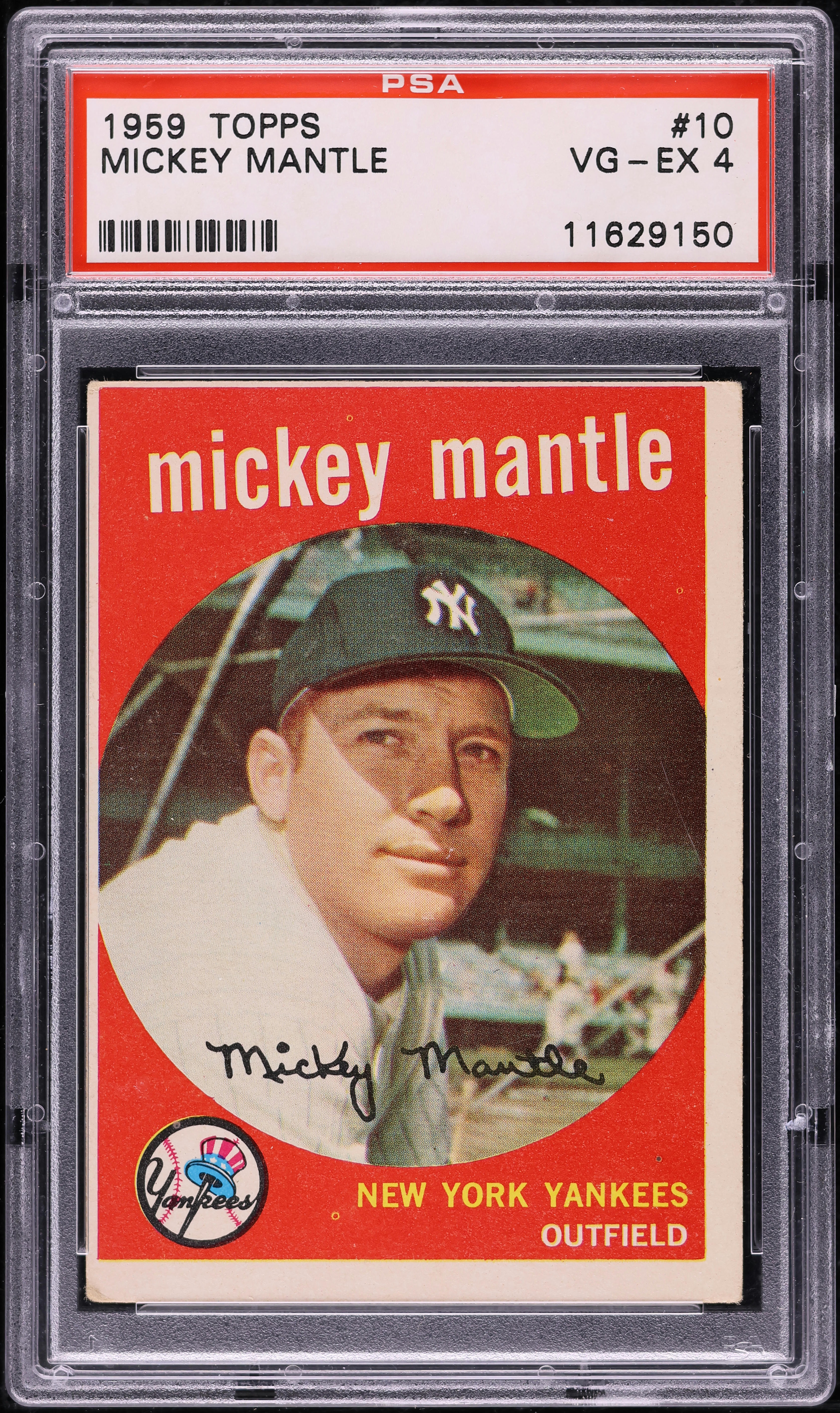 1959 Topps Mickey Mantle #10 PSA 4 VGEX