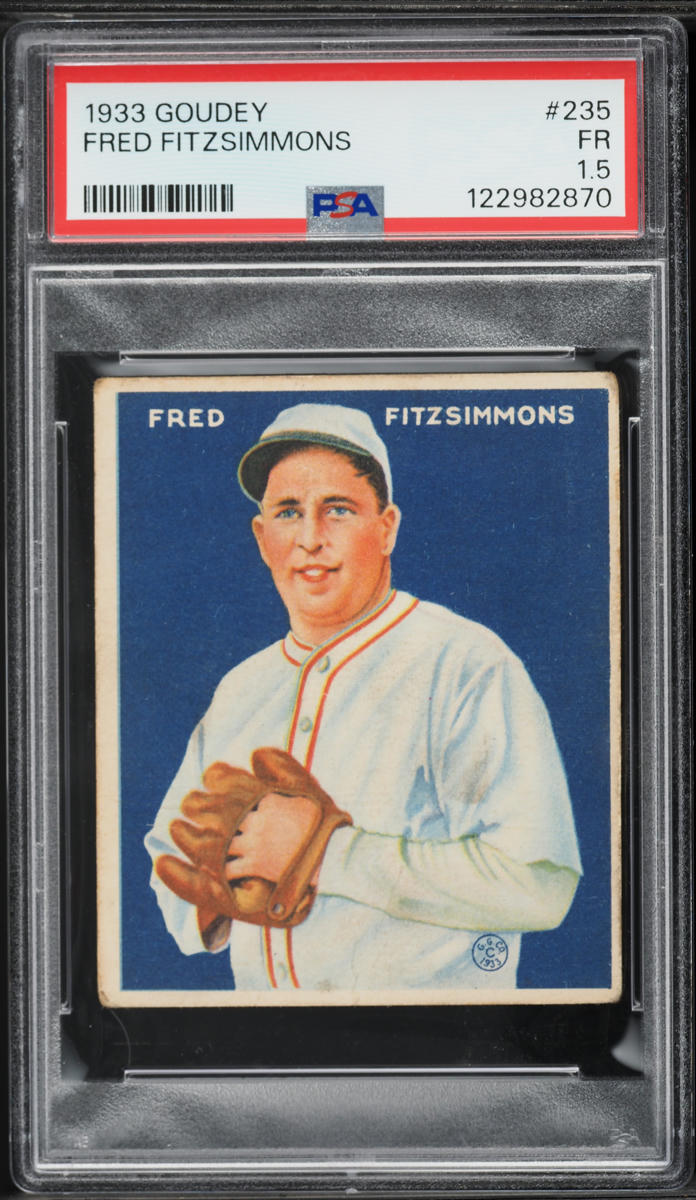 1933 Goudey Fred Fitzsimmons #235 PSA 1.5 FR