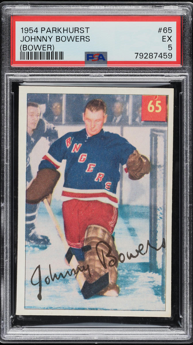 1954 Parkhurst Johnny Bower ROOKIE #65 PSA 5 EX