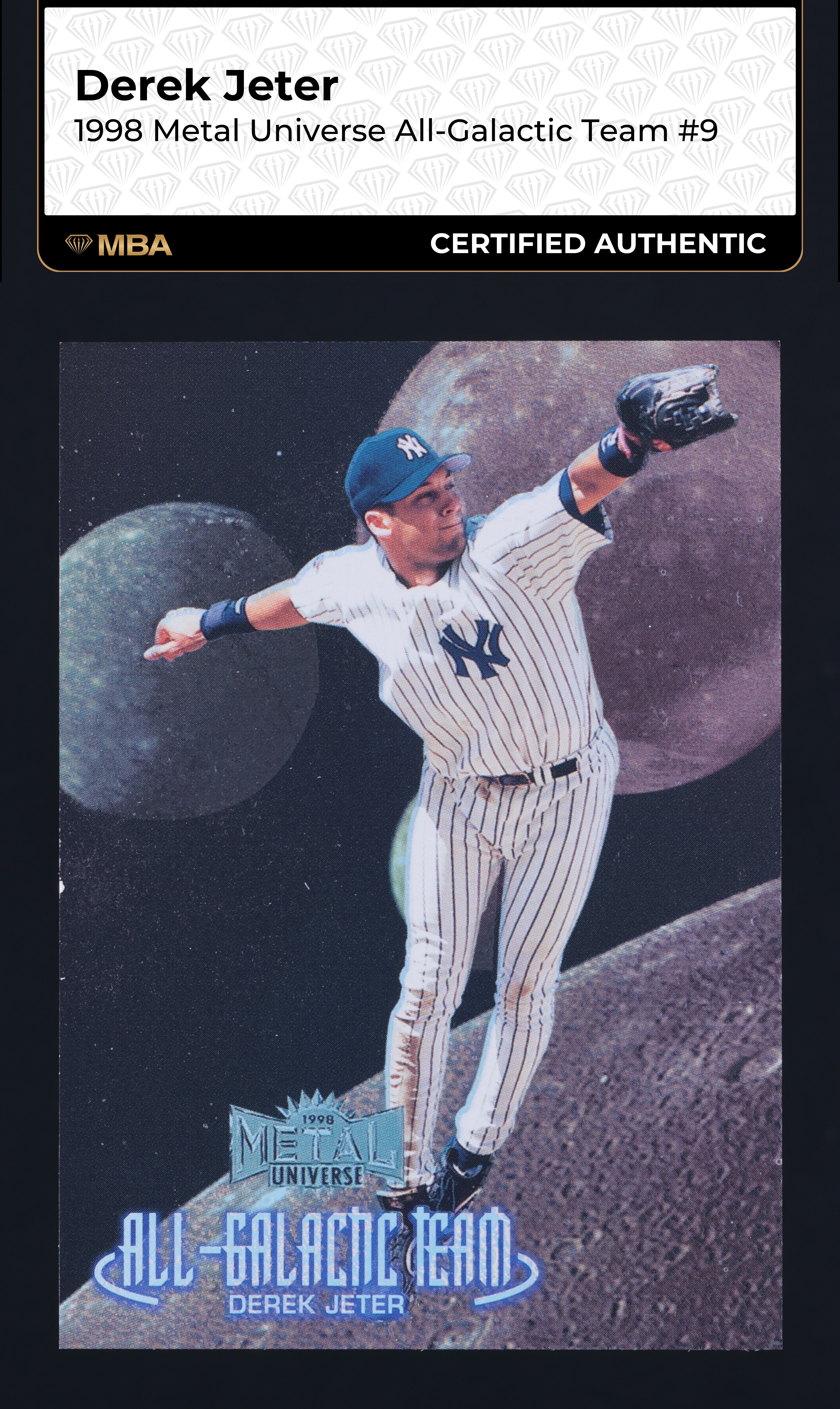 1998 Metal Universe All-Galactic Team Derek Jeter #9 MBA AUTH