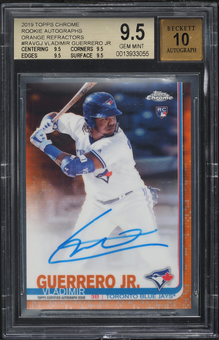 2019 Topps Chrome Orange Refractor Vladimir Guerrero Jr. ROOKIE AUTO /25 BGS 9.5