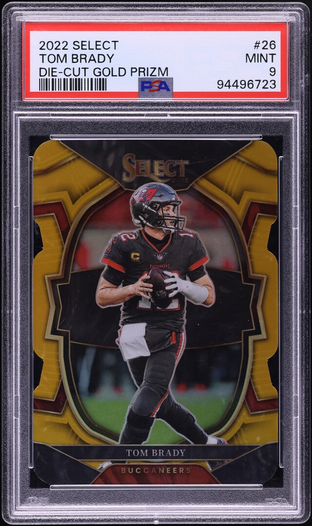 2022 Select Concourse Gold Prizm Die-Cut Tom Brady 10/10 #26 PSA 9 MINT