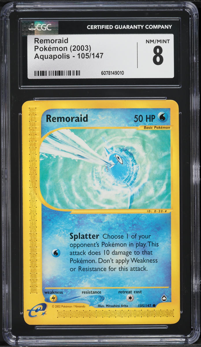 2003 Pokemon Aquapolis Remoraid #105 CGC 8 NM-MT