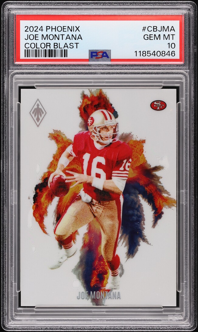 2024 Panini Phoenix Color Blast Joe Montana #CB-JMA PSA 10 GEM MINT