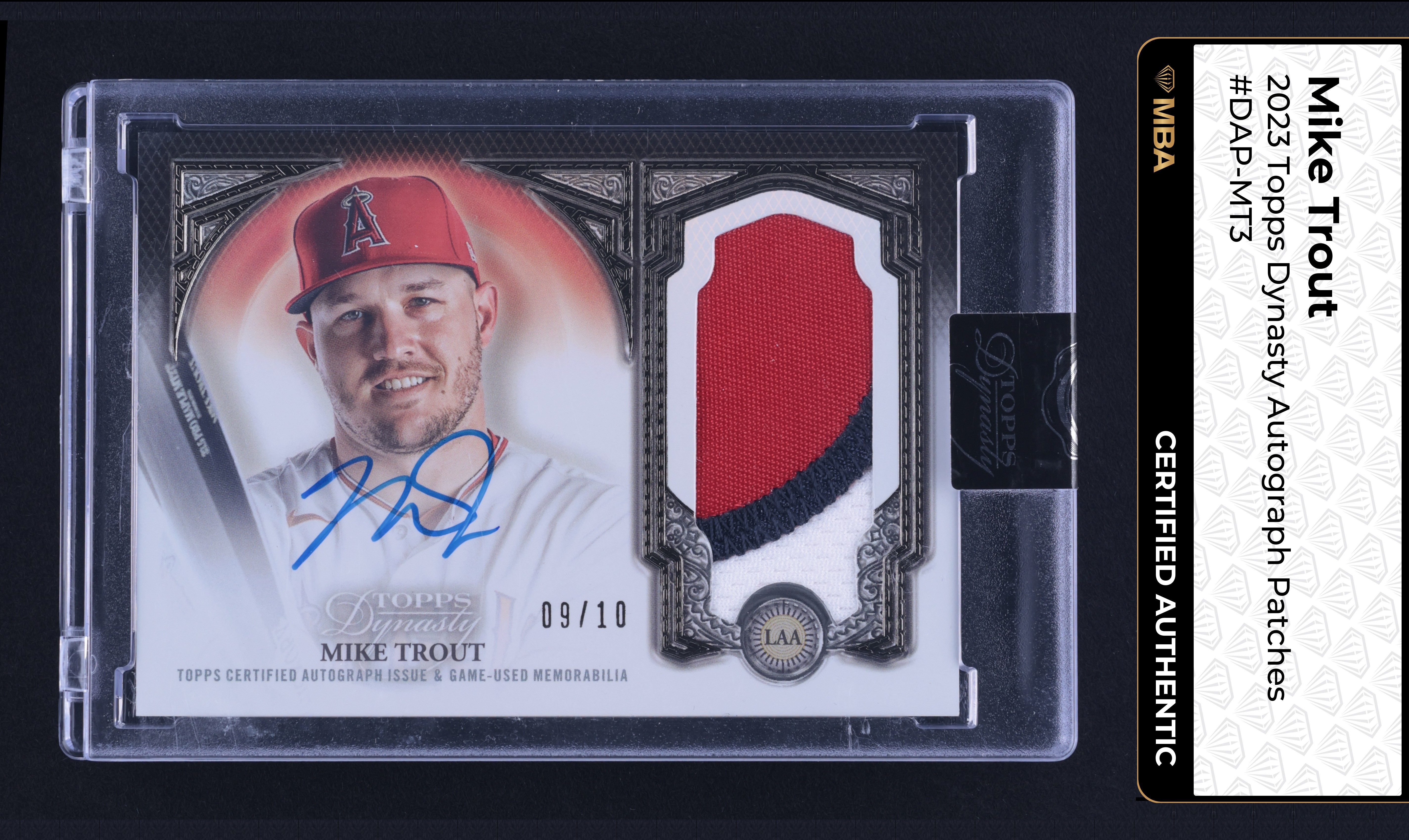 2023 Topps Dynasty Mike Trout PATCH AUTO /10 #DAP-MT3 MBA AUTH