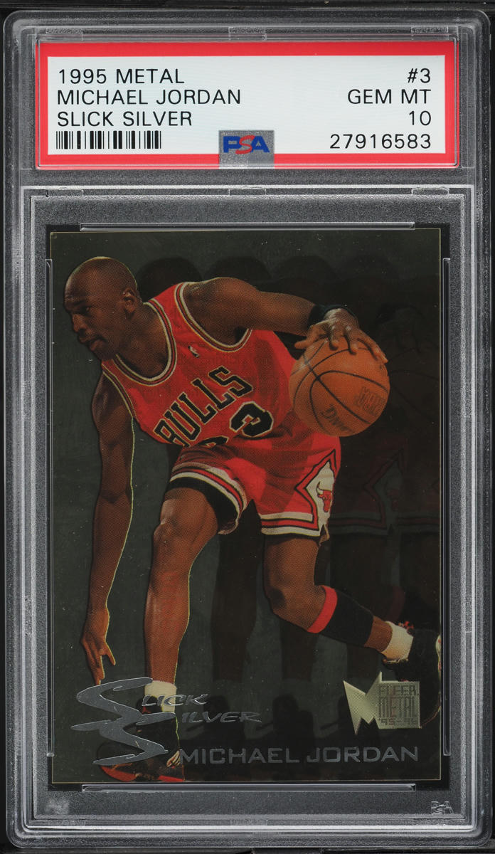 1995 Metal Slick Silver Michael Jordan #3 PSA 10 GEM MINT