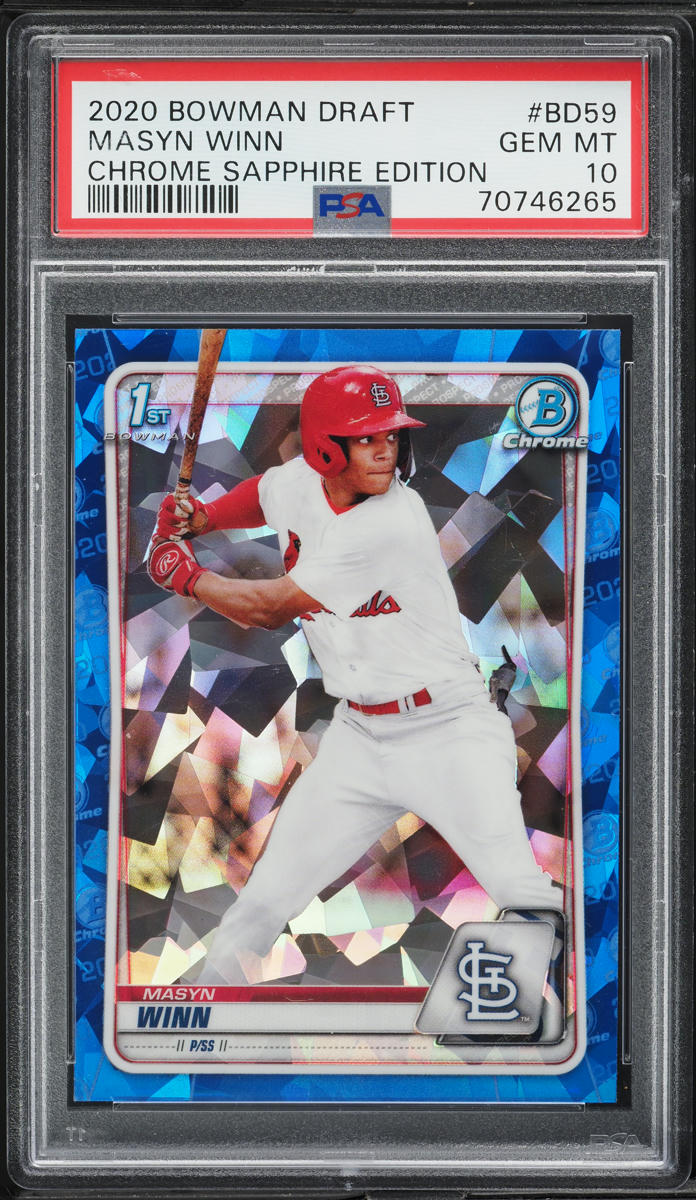 2020 Bowman Chrome Draft Sapphire Masyn Winn PROSPECT #BD-59 PSA 10 GEM MINT