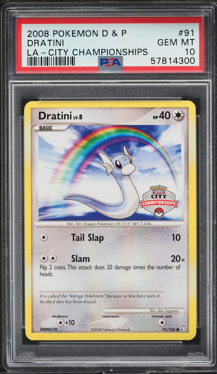 2008 Pokemon DP Legends Awakened La-City Championships Dratini #91 PSA 10 GEM