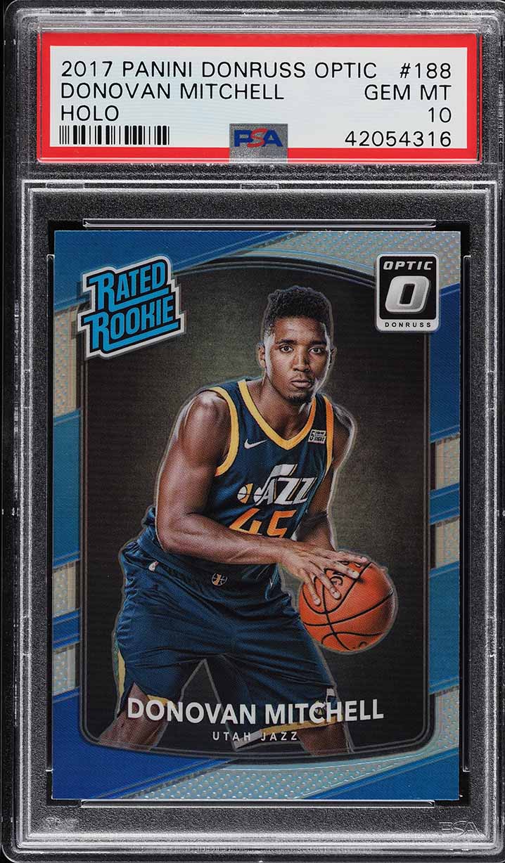 2017 Donruss Optic Holo Donovan Mitchell ROOKIE #188 PSA 10 GEM MINT
