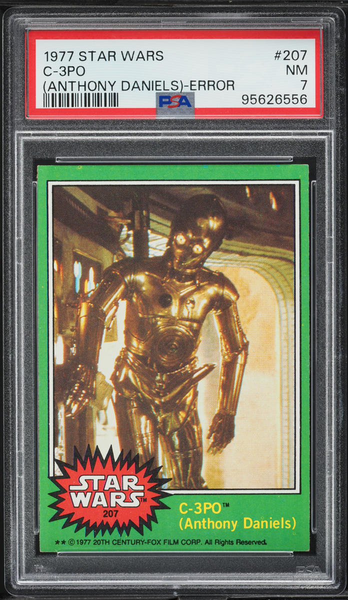 1977 Topps Star Wars C-3PO ANTHONY DANIELS ERROR #207 PSA 7 NRMT