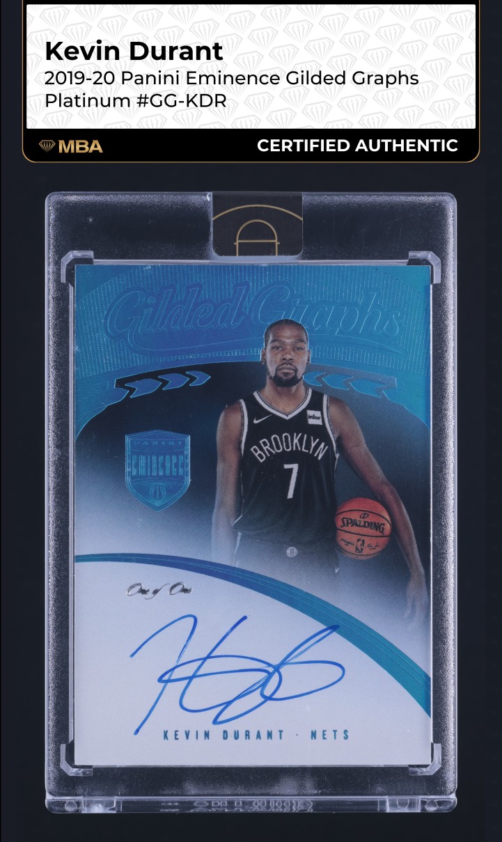 2019 Panini Eminence Gilded Graphs Platinum Kevin Durant AUTO 1/1 MBA AUTH