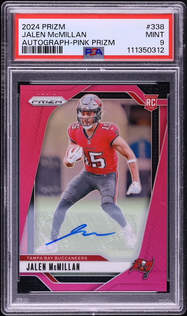 2024 Panini Prizm Pink Jalen McMillan ROOKIE AUTO #338 PSA 9 MINT